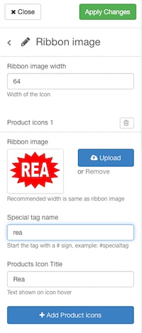 Product ribbon images